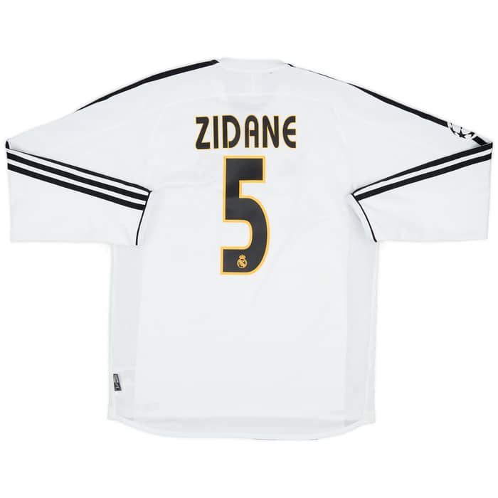 2003-04 Real Madrid Home L/S Shirt Zidane #5 - 5/10 - (S)