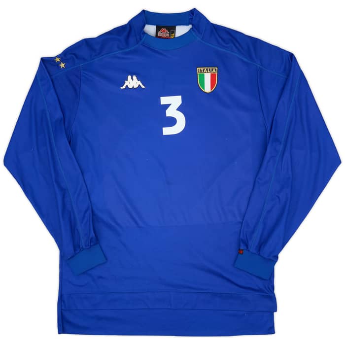 1998-99 Italy Home L/S Shirt Maldini #3 - 8/10 - (XL)