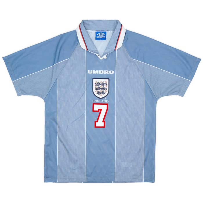 1996-97 England Away Shirt Beckham #7 - 7/10 - (M)