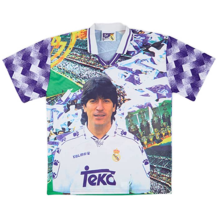 1994-95 Real Madrid Graphic Shirt Zamorano #9 - 6/10 - (L)