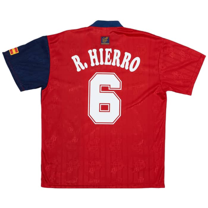 1996-98 Spain Home Shirt R.Hierro #6 - 9/10 - (L)