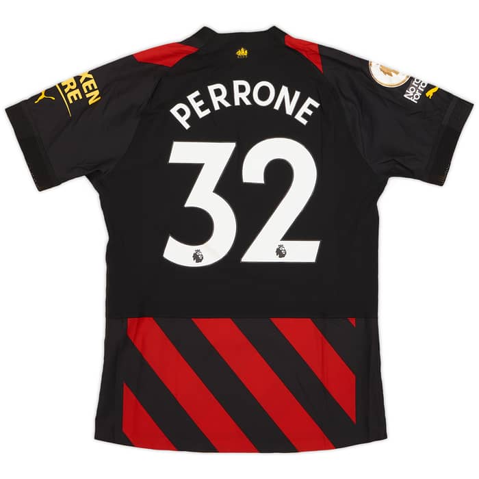 2022-23 Manchester City Match Issue Away Shirt Perrone #32