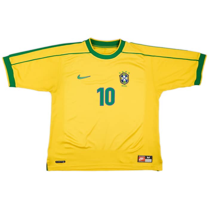 1998-00 Brazil Home Shirt Rivaldo #10 - 5/10 - (M)