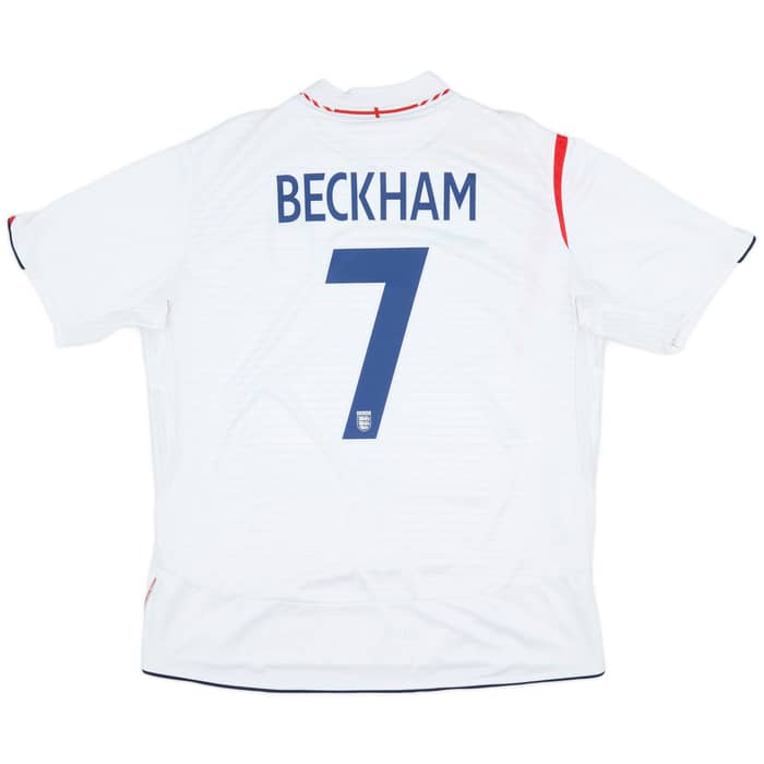 2005-07 England Home Shirt Beckham #7 - 7/10 - (XXL)