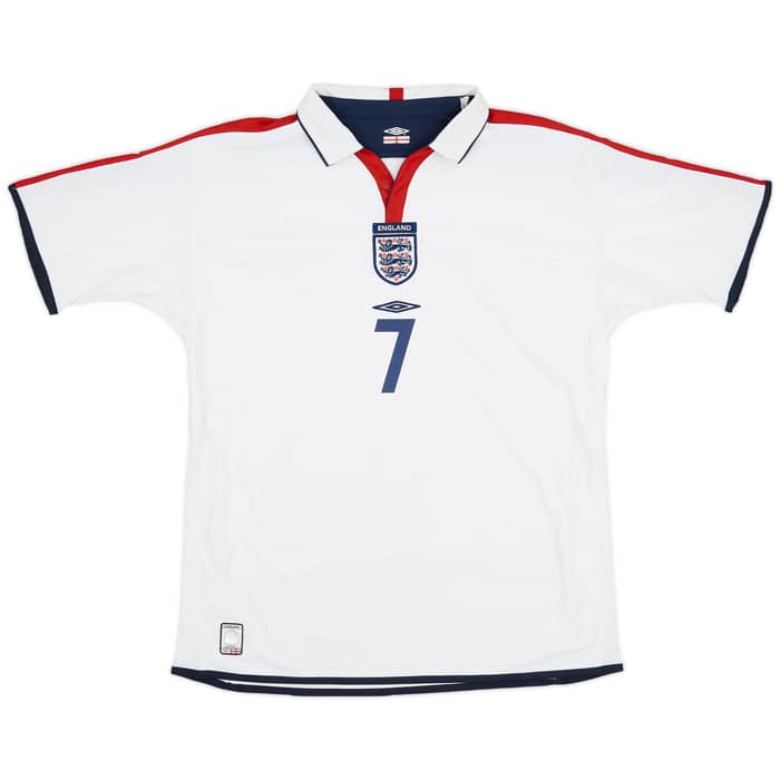 2003-05 England Home Shirt Beckham #7 - 7/10 - (XL)