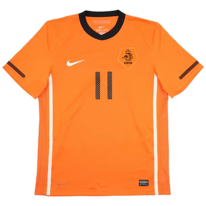 2010-11 Netherlands Home Shirt Robben #11 - 9/10 - (M)