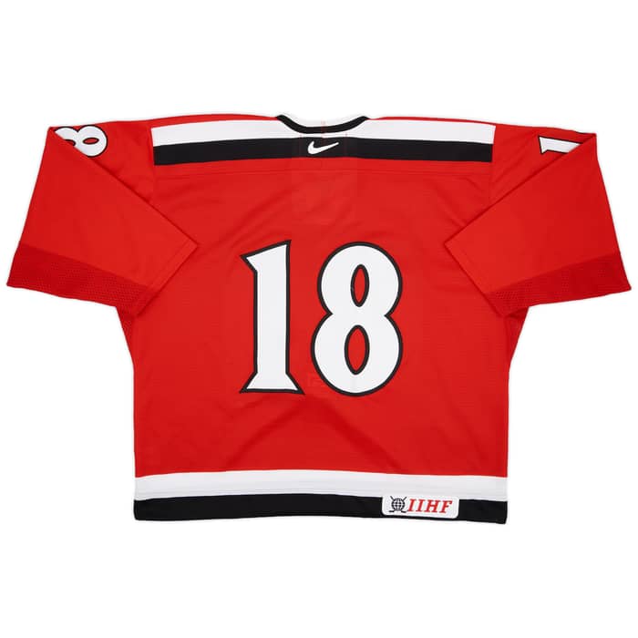 1998 Switzerland National Hockey Team #18 Nike Authentic Home Jersey - 8/10 - (XXL)