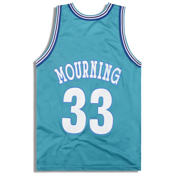 1995 Charlotte Hornets Mourning #33 Champion Jersey (Away) M