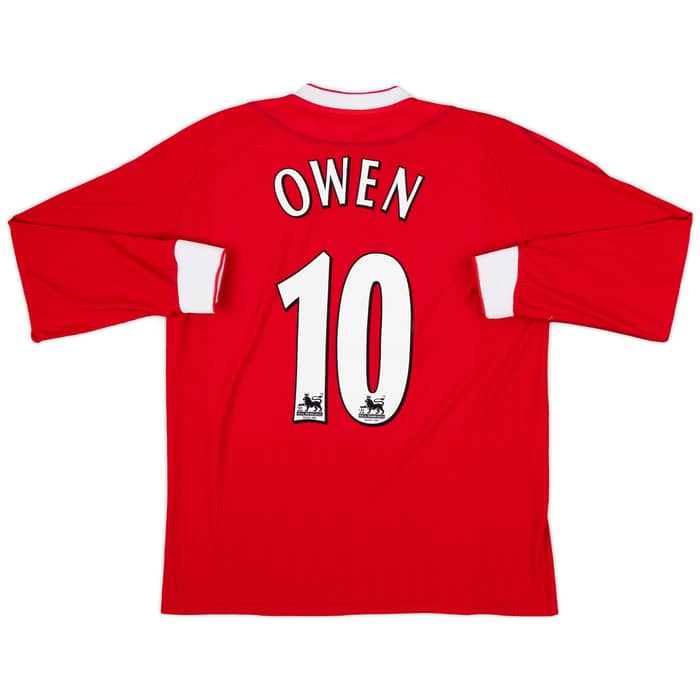 2002-04 Liverpool Home L/S Shirt Owen #10 - 8/10 - (L)