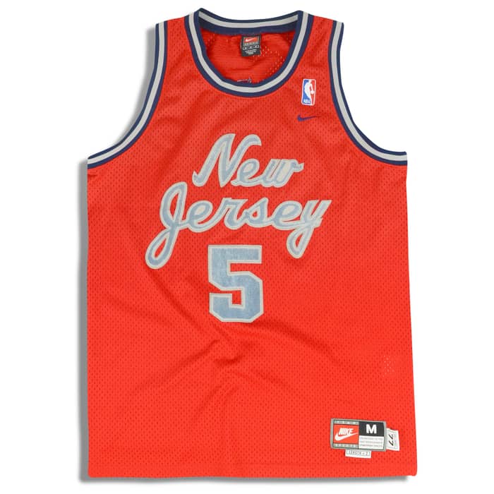 1977 New Jersey Nets Kidd #5 Nike Rewind Swingman Jersey (Alternate) M