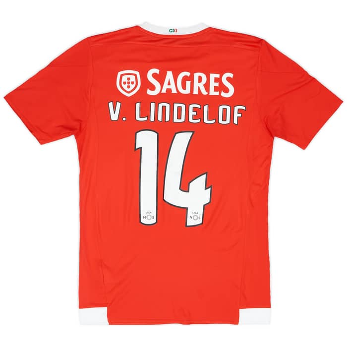 2015-16 Benfica Home Shirt V. Lindelof #14 - 8/10 - (S)