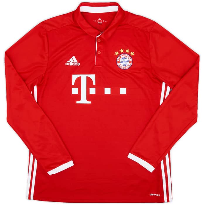 2016-17 Bayern Munich Home L/S Shirt - 9/10 - (L)