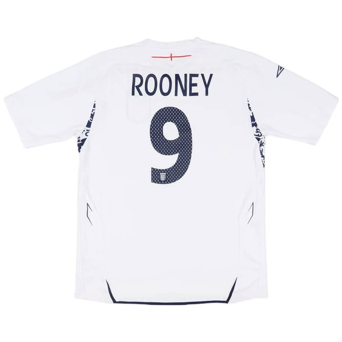 2007-09 England Home Shirt Rooney #9 - 6/10 - (L)