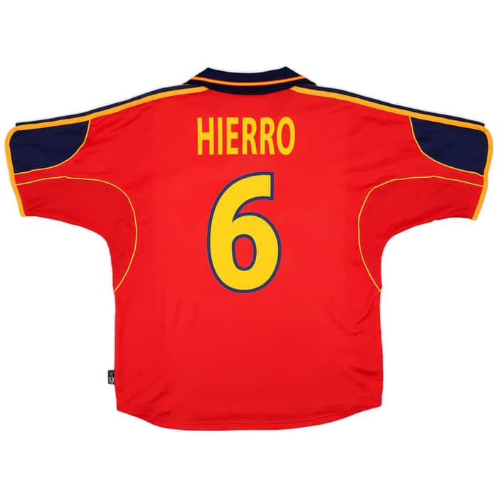 1999-02 Spain Home Shirt Hierro #6 - 9/10 - (L)