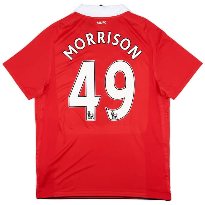 2010-11 Manchester United Authentic Home Shirt Morrison #49 (XL)