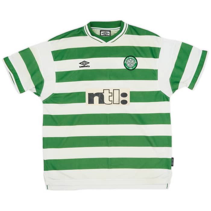 1999-01 Celtic Home Shirt Larsson #7 - 6/10 - (XXL)