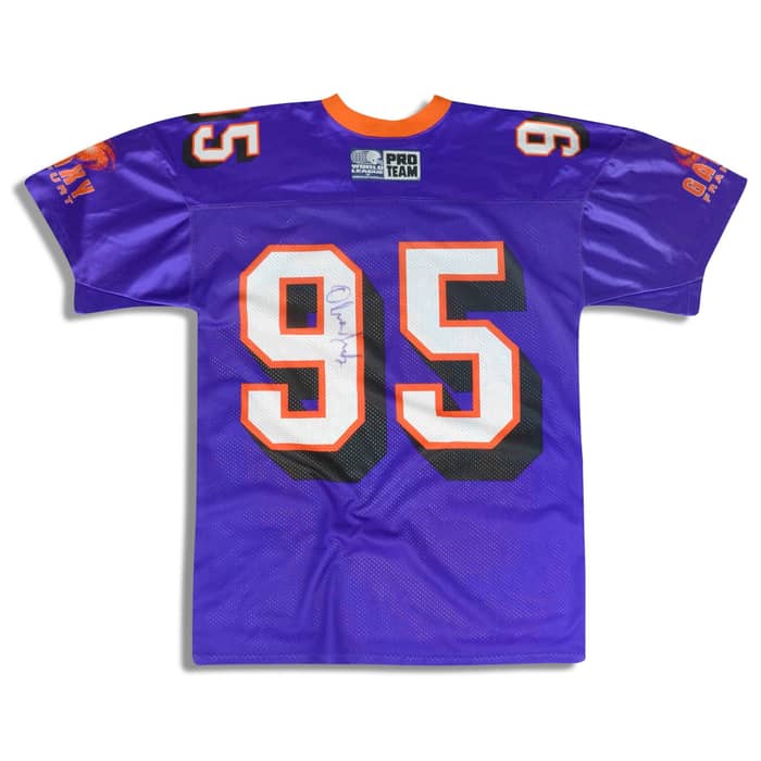 1995 Frankfurt Galaxy #95 Reebok Signed Jersey (Home) S