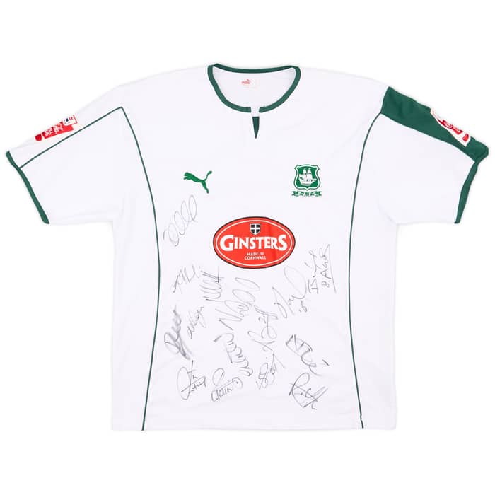 2005-06 Plymouth Match Issue Squad Signed Away Shirt Capaldi #14