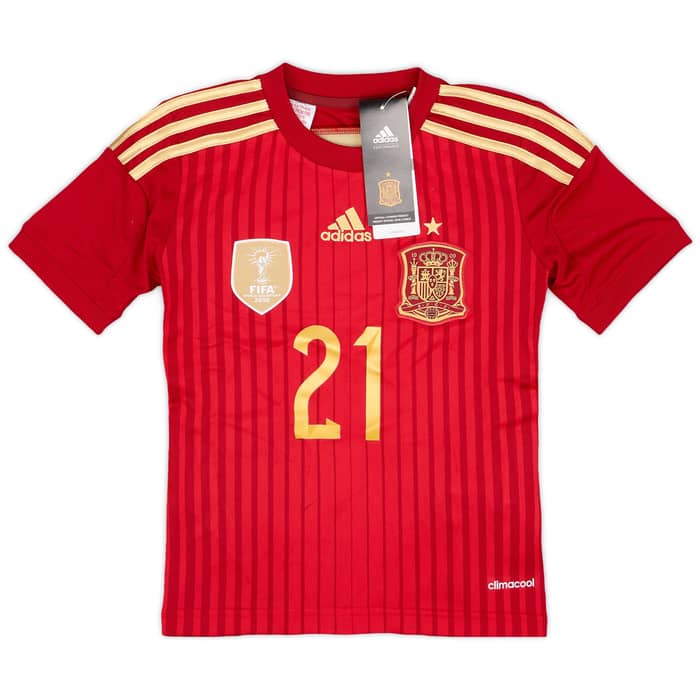 2013-15 Spain Home Shirt Silva #21 (S.Boys)