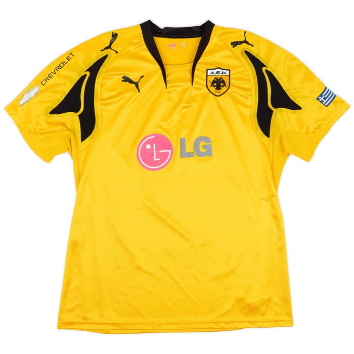 2007-08 AEK Athens Home Shirt Rivaldo #10 - 8/10 - (XXL)
