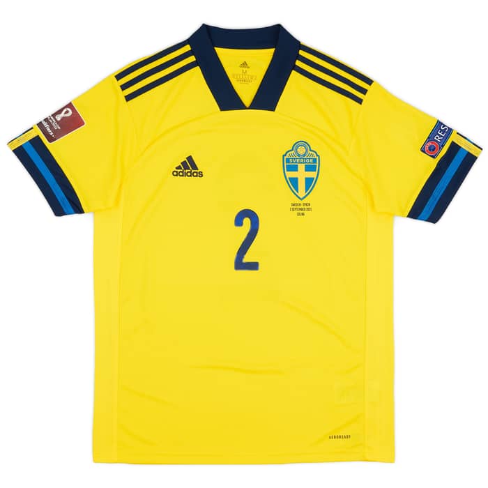 2021 Sweden Match Issue Home Shirt Krafth #2