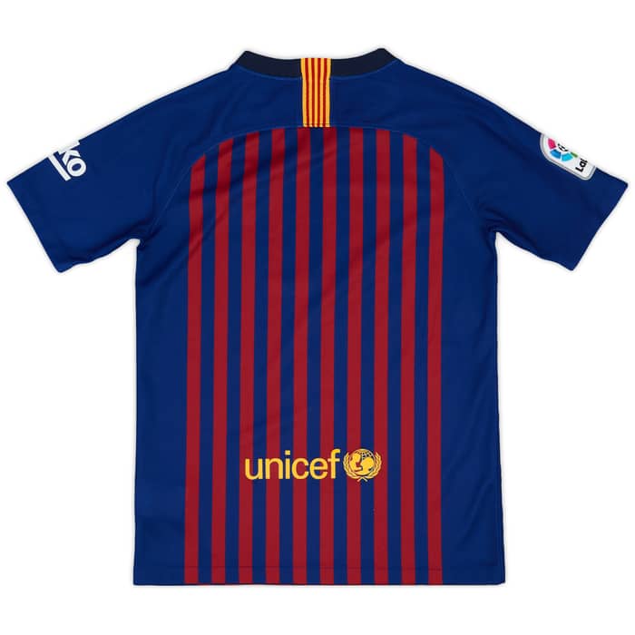 2018-19 Barcelona Home Shirt - 8/10 - (L.Boys)