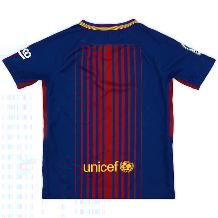 2017-18 Barcelona Home Shirt - 8/10 - (M.Boys)