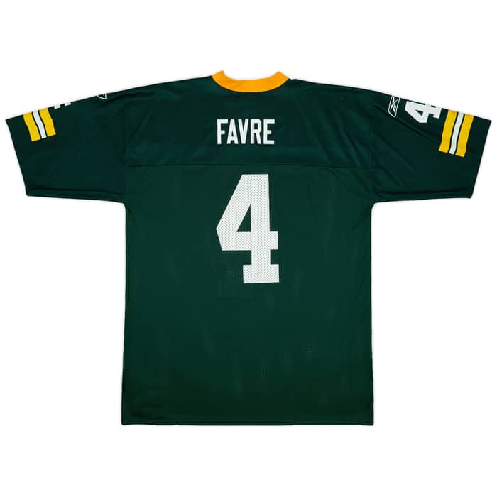 2007 Green Bay Packers Favre #4 Reebok Replica Home Jersey - 9/10 - (XL)