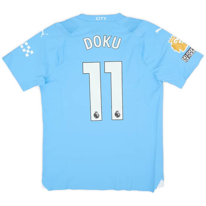 2023-24 Manchester City Match Issue Home Shirt Doku #11