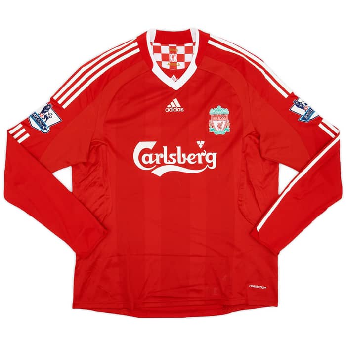 2008-09 Liverpool Match Issue Home L/S Shirt Babel #19