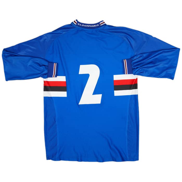 2001-02 Sampdoria Home L/S Shirt #2 - 5/10 - (XL)