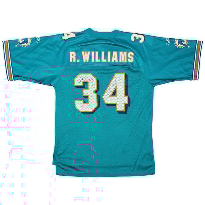 2002-03 Miami Dolphins R.Williams #34 Reebok On Field Home Jersey - 6/10 - (M)