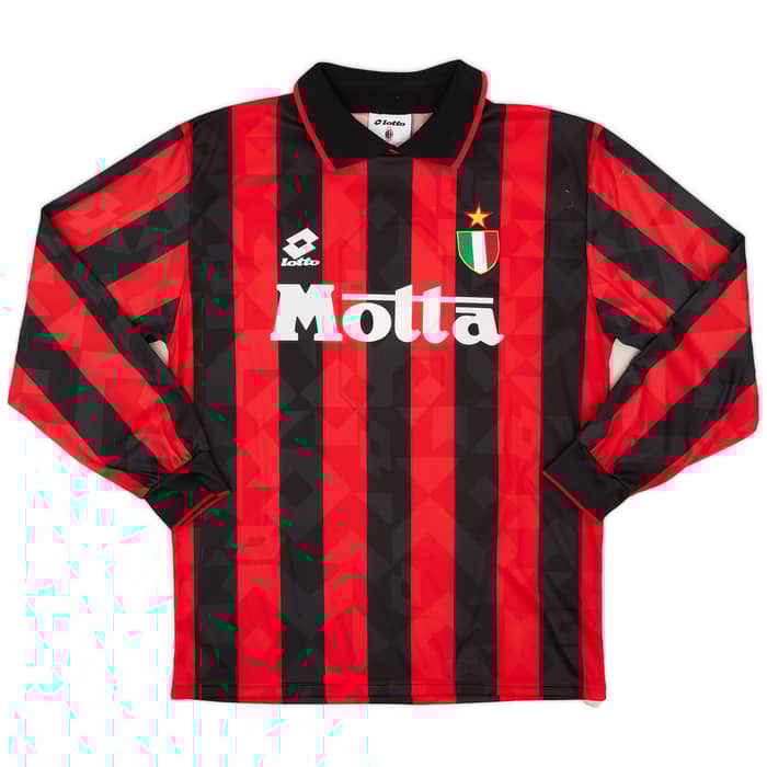 1993-94 AC Milan Home L/S Shirt #9 - 7/10 - (M)