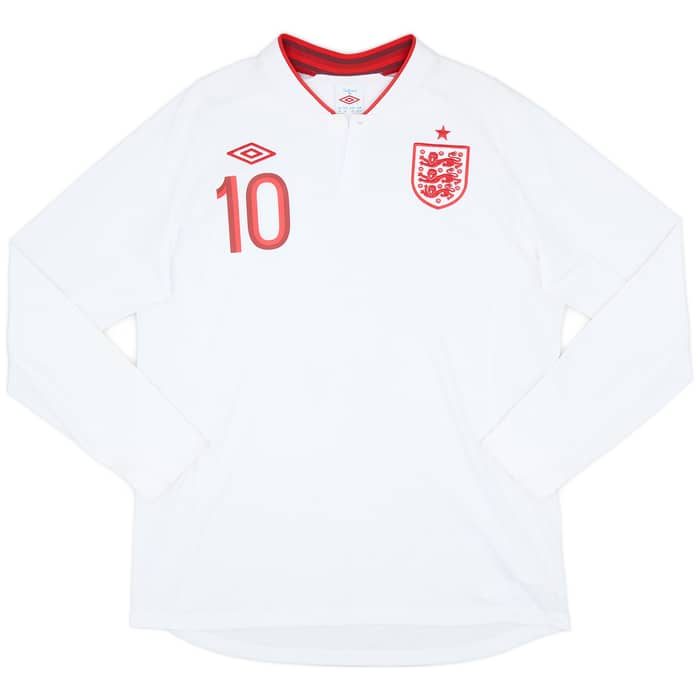 2012-13 England Home L/S Shirt Rooney #10 - 9/10 - (XL)