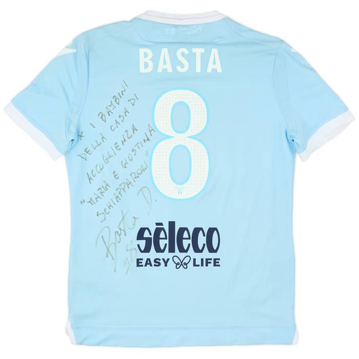 2017-18 Lazio Match Issue Signed Home Shirt Basta #8