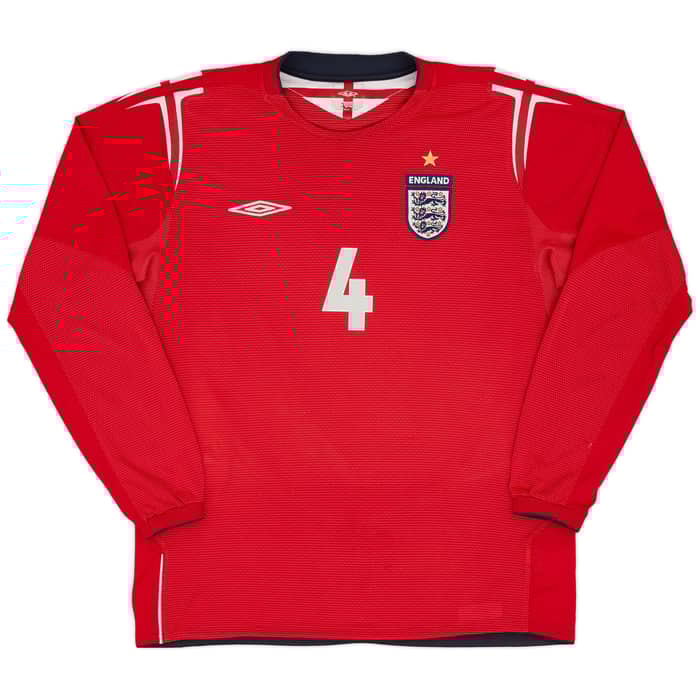 2004-06 England Away L/S Shirt Gerrard #4 - 8/10 - (L)