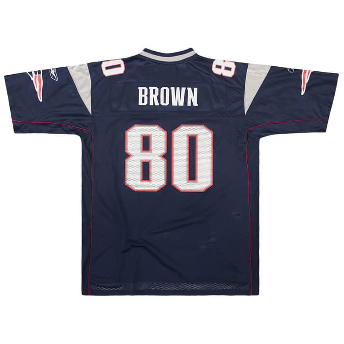 2002-04 New England Patriots Brown #80 Reebok On Field Jersey (Home) XXL