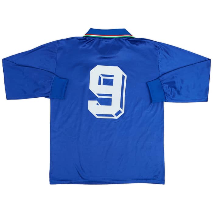 1986-91 Italy Home L/S Shirt #9 - 9/10 - (XL)