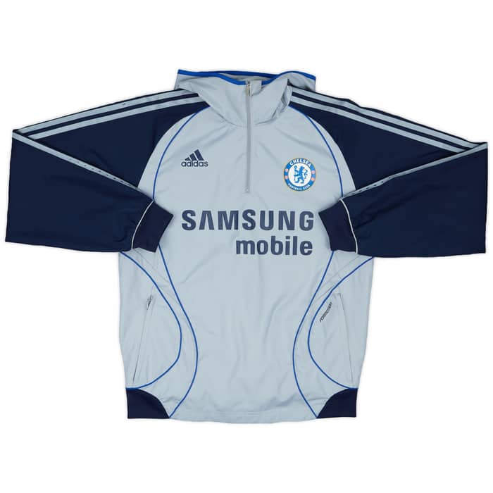 2006-07 Chelsea adidas 1/4 Zip Hooded Drill Top - 7/10 - (S)