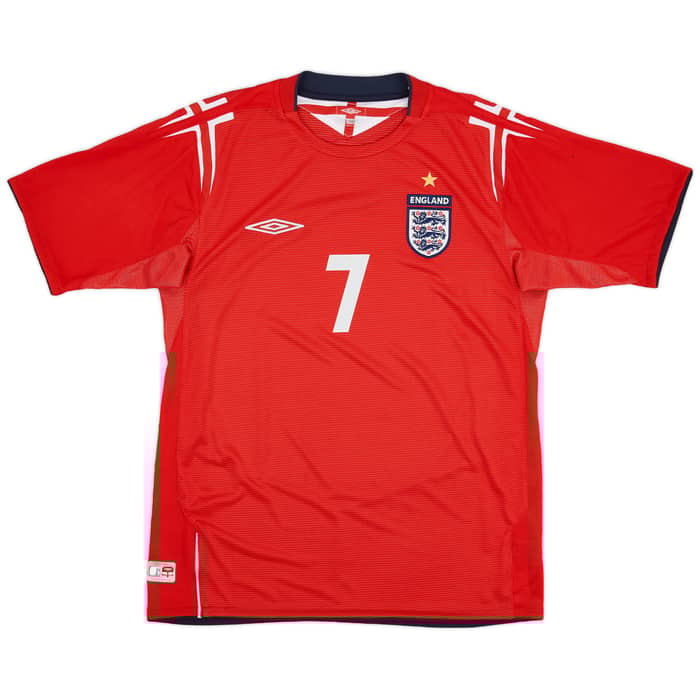 2004-06 England Away Shirt Beckham #7 - 6/10 - (M)