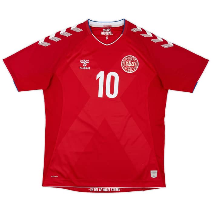 2018-19 Denmark Home Shirt Eriksen #10 - 7/10 - (L)