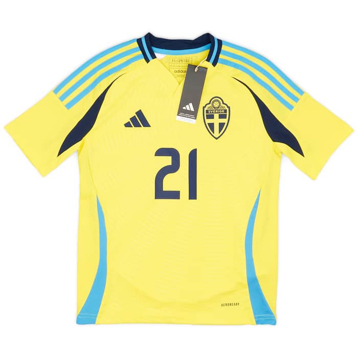2024-25 Sweden Home Shirt Kulusevski #21 (KIDS)