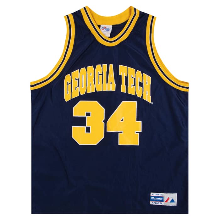 1990s Georgia Tech Yellow Jackets #34 Majestic Jersey (Away) XL
