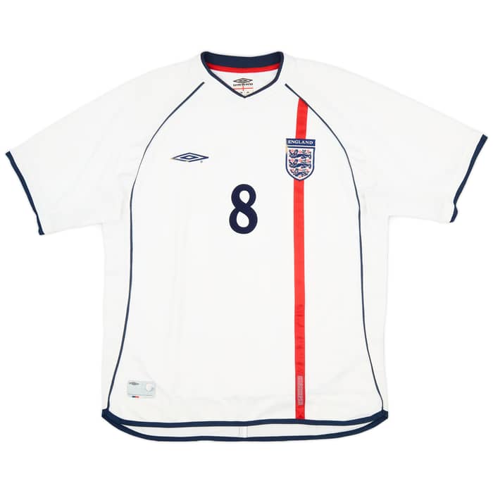 2001-03 England Home Shirt Scholes #8 - 6/10 - (XL)