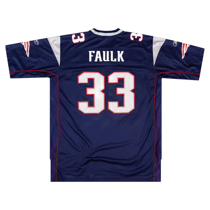 2007 New England Patriots Faulk #33 Reebok On Field Jersey (Home) XL