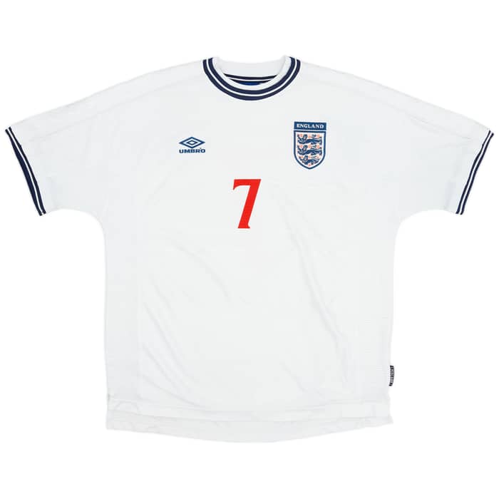 1999-01 England Home Shirt Beckham #7 - 4/10 - (XXL)