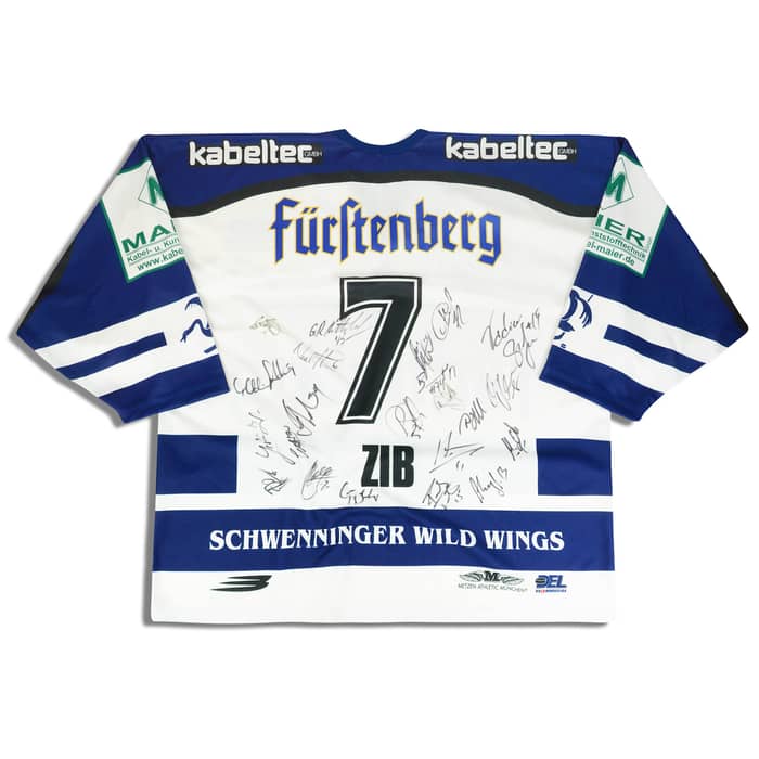 2002-03 Schwenninger Wild Wings Zib #7 Metzen Athletic Signed Jersey (Home) 3XL