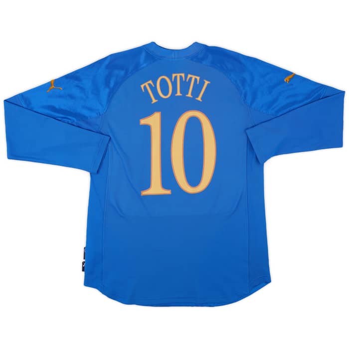 2004-06 Italy Home L/S Shirt Totti #10 - 7/10 - (L)