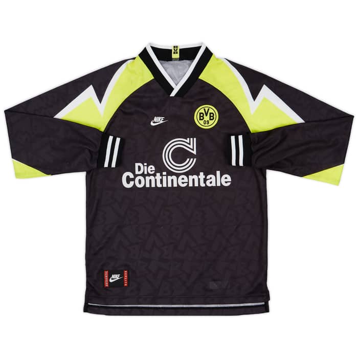 1995-96 Borussia Dortmund Deutscher Meister Away L/S Shirt - 8/10 - (XL.Boys)