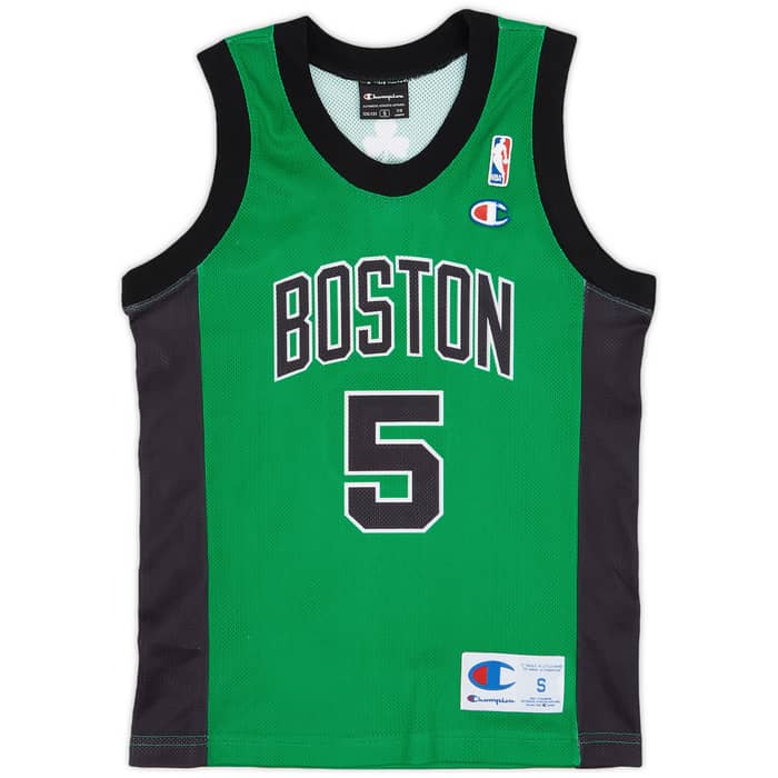 2007-10 Boston Celtics Garnett #5 adidas Alternate Jersey - 9/10 - (S.Boys)